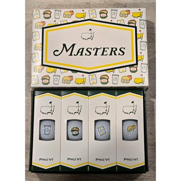 Masters Golf Balls Concession Themed 4-Pack Set 2025 Titleist Pro V1 Collectible - Picture 2 of 6